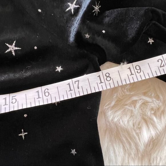 Wild Fable Black Velour Galaxy Lace Up Back Bodysuit L NWT - Picture 8 of 9